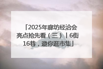 2025年廊坊经洽会亮点抢先看（三）丨6街16巷，邀你逛市集