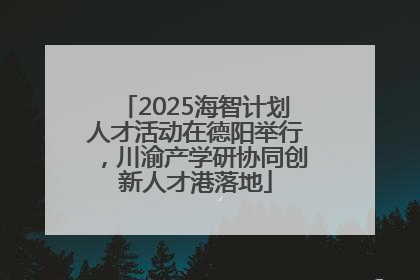 2025海智计划人才活动在德阳举行，川渝产学研协同创新人才港落地