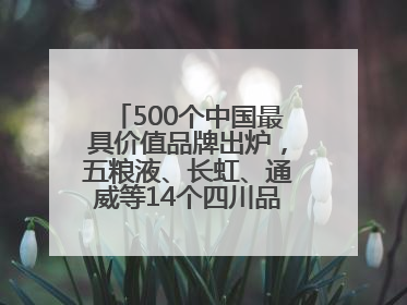 500个中国最具价值品牌出炉，五粮液、长虹、通威等14个四川品牌上榜