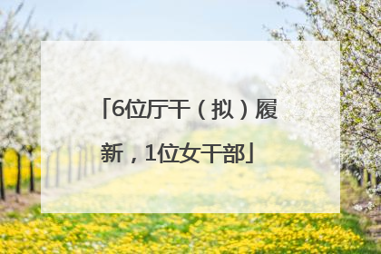 6位厅干（拟）履新，1位女干部