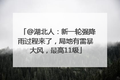 @湖北人：新一轮强降雨过程来了，局地有雷暴大风，最高11级